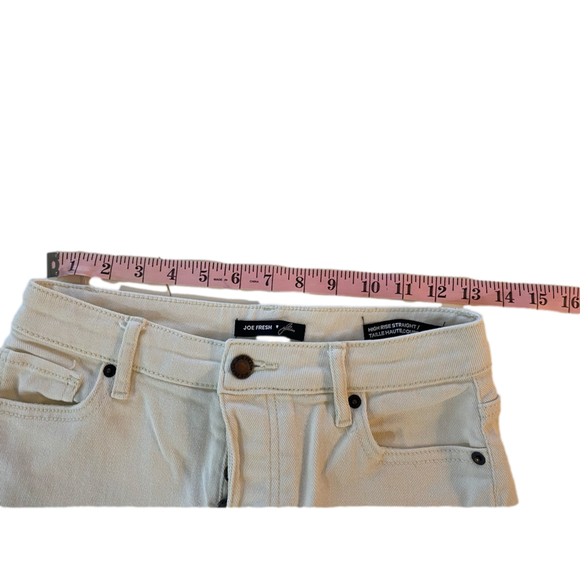 Joe Fresh + Jillian Peaches Jeans - cream / white button fly size 26 - Picture 9 of 11